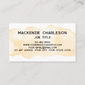 Einfache Farbe Pinsel Pinselstrich Gelb Visitenkarte (Rückseite)