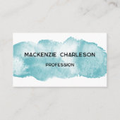 Einfache Farbe Pinsel Pinselstrich Türkis Aqua Visitenkarte (Vorderseite)