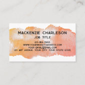 Einfache Farbe Pinsel Pinselstrich Visitenkarte (Rückseite)