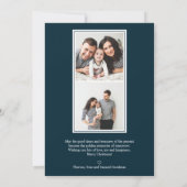 Einfache Farben | Blassblaues vertikales Multi-Fot Einladung (Rückseite)