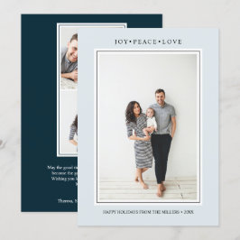 Einfache Farben | Blassblaues vertikales Multi-Fot Einladung