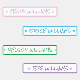 Einfache Farben Individuelle Name Star Kleidung Ei Etiketten