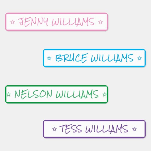 Einfache Farben Individuelle Name Star Kleidung Ei Etiketten (Gruppe)