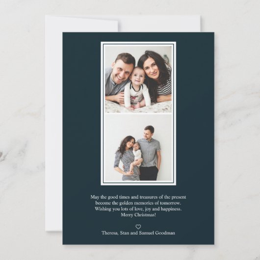 Einfache Farben| Pellrosa Vertical Multi - Foto Einladung (Rückseite)