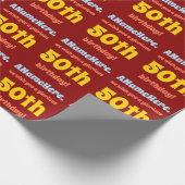 Einfache, farbenfrohe 50. Geburtstagspapier Geschenkpapier (Ecke)