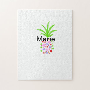 Einfache farbenfrohe Ananas hinzufügen Name minima Puzzle