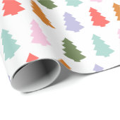 Einfache, farbenfrohe Bäume Winterurlaub Geschenkpapier (Rolleneckpunkt)