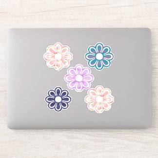 Einfache farbenfrohe Blume Aufkleber