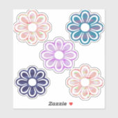 Einfache farbenfrohe Blume Aufkleber (Blatt)