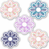 Einfache farbenfrohe Blume Aufkleber (Vorderseite)