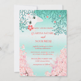 Einfache, farbenfrohe Blume Hochzeit Einladung