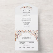 Einfache farbenfrohe blumenreiche Hochzeit All In One Einladung (Innen Boden)