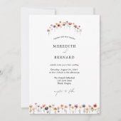 Einfache farbenfrohe blumenreiche Hochzeit Einladung (Vorderseite)