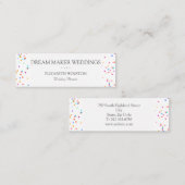 Einfache farbenfrohe Confetti Mini Visitenkarte (Vorne/Hinten)