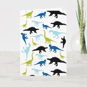Einfache, farbenfrohe Dinosaurierkarte Karte