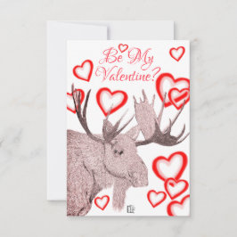 Einfache farbenfrohe Elch Text Valentinstag Karte