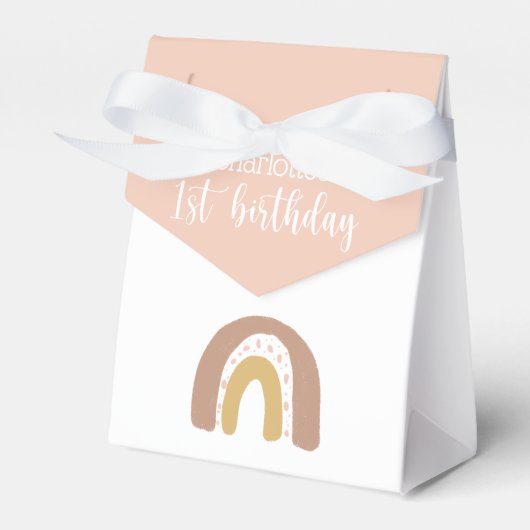 Einfache Farbenfrohe Erstgeburtstag Pink Gold Geschenkschachtel (Vorderseite)