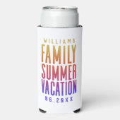 Einfache farbenfrohe Familienferien Selters Dosenkühler (Seltzer Rückseite)