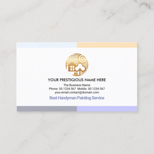 Einfache farbenfrohe Grenz-Roller-Pinselstrich Visitenkarte (Rückseite)