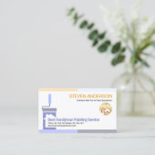 Einfache farbenfrohe Grenz-Roller-Pinselstrich Visitenkarte (Stehend Vorderseite)