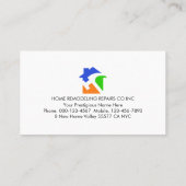 Einfache farbenfrohe Handwerker-Icons Visitenkarte (Rückseite)