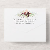 Einfache farbenfrohe klassische Blumenhochzeit All In One Einladung (Rückseite)