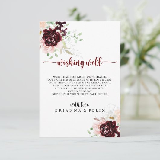 Einfache, farbenfrohe klassische Hochzeitswünsche Begleitkarte (Stehend Vorderseite)