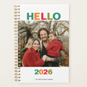 Einfache farbenfrohe moderne Typografie 2026 Foto Planer