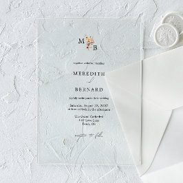 Einfache farbenfrohe Monografie Acryleinladungen