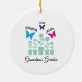 Einfache farbenfrohe Schmetterlinge Großkinder Oma Keramik Ornament (Hinten)