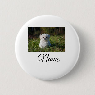 Einfache farbenfrohe Tier-Add-Name-Foto-individuel Button