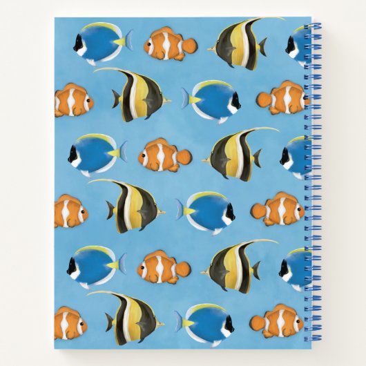 Einfache farbenfrohe tropische Whimsikfische Notizblock (Rückseite)