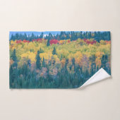 Einfache farbenfrohe Waldbäume Akrylic Artwork | Badhandtuch Set (Handtuch)