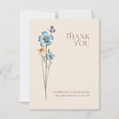 Einfache farbenfrohe Wildblume Blumenhochzeit Dankeskarte (Vorderseite)