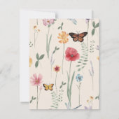 Einfache farbenfrohe Wildblume Blumenhochzeit Dankeskarte (Rückseite)