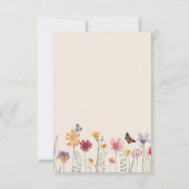 Einfache farbenfrohe Wildblume Blumenhochzeit RSVP Karte (Rückseite)