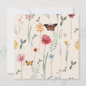 Einfache farbenfrohe Wildblume Blumenhochzeit Save The Date (Rückseite)