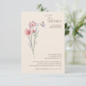 Einfache farbenfrohe Wildblume Blumenzettel Begleitkarte (Stehend Vorderseite)