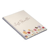 Einfache farbenfrohe Wildblumen und Schmetterlinge Notizblock (Rechte Seite)