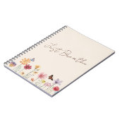 Einfache farbenfrohe Wildblumen und Schmetterlinge Notizblock (Linke Seite)