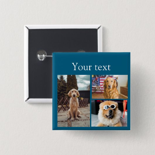 Einfache farbige Foto-Namenssammlung Button (Vorne & Hinten)