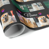 Einfache farbige Foto-Namenssammlung Geschenkpapier (Rolleneckpunkt)