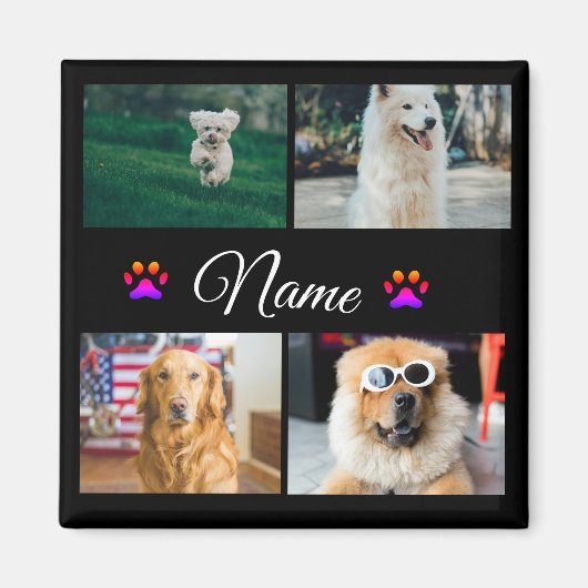 Einfache farbige Foto-Namenssammlung Magnet (Vorne)