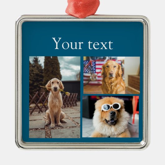 Einfache farbige Foto-Namenssammlung Ornament Aus Metall (Vorne)