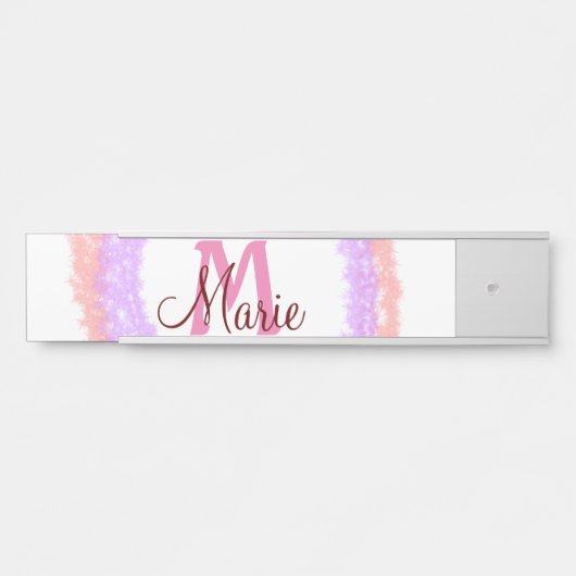 Einfache farbige Glitzer-Funkeln fügen Name Monogr Türschild (Vorderseite )