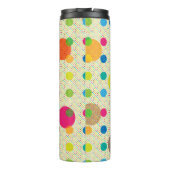 Einfache farbige Polka-Punkte Thermosbecher (Rückseite)