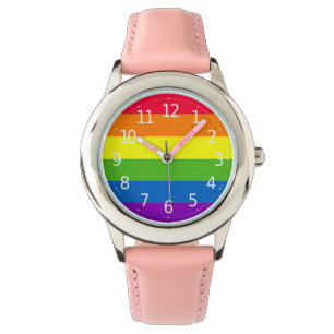 Einfache farbige Regenbogenschau Armbanduhr