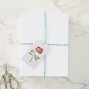 Einfache farbige Rose Geschenkanhänger