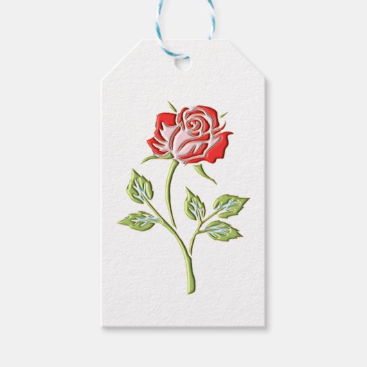 Einfache farbige Rose Geschenkanhänger (Vorderseite)