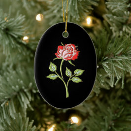 Einfache farbige Rose Keramik Ornament